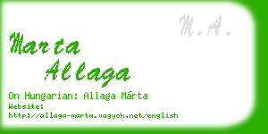 marta allaga business card